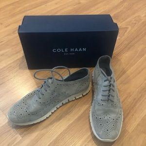 Cole Haan Gray Zero Grand Wingtip Oxford- Sz 8
